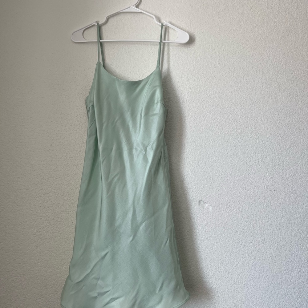 Green silk dress
